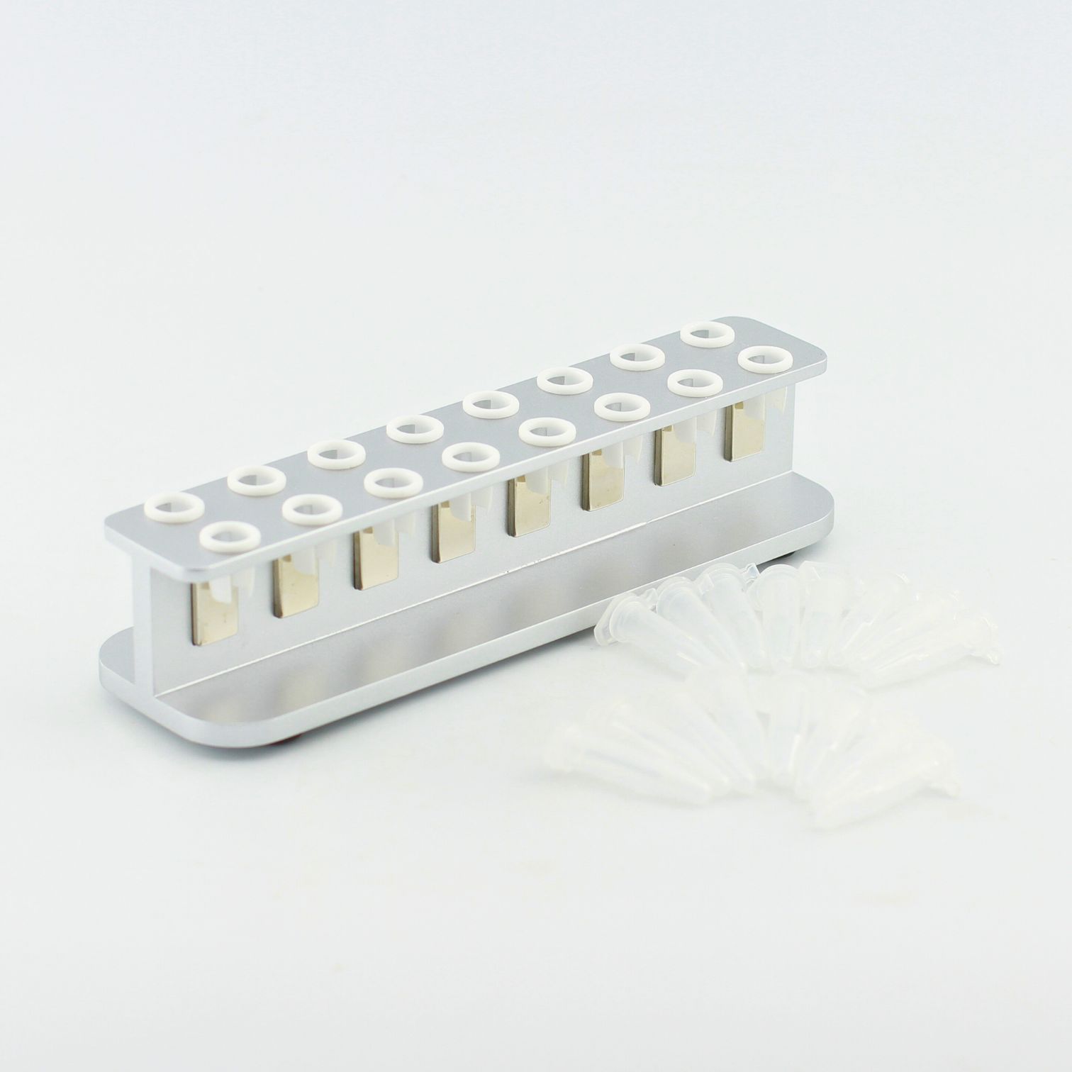 MAG-16-2-S - 1. 16-hole magnetic rack 2. For 0.5ml or 0.6ml centrifuge tubes; the tubes sit c