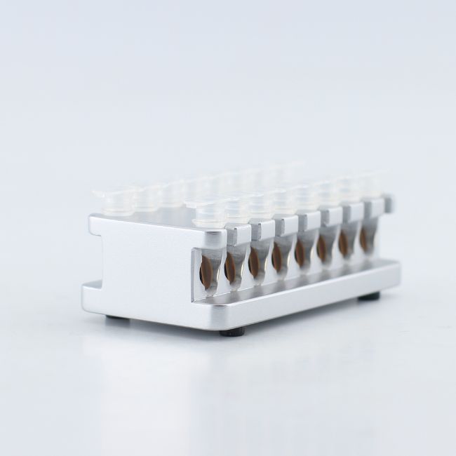 MAG-16-4-P - 1. This magnetic rack is suitable for eight-strip tubes (0.1 ml or 0.2 ml) and s