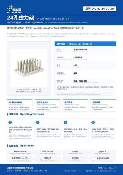 AUTO-24-70-50 24-Well Magnetic Separation Rack product flyer