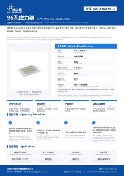 AUTO-BGI-96-A 96-Well Magnetic Separation Rack product flyer