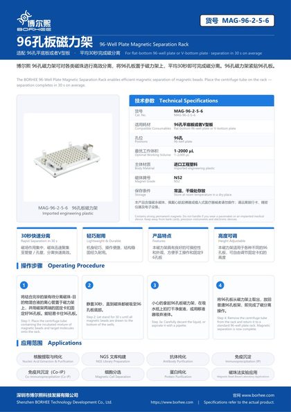 MAG-96-2-5-6 96-Well Plate Magnetic Separation Rack product flyer