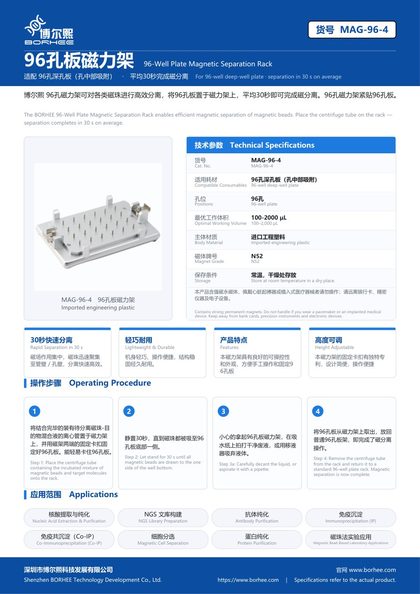 MAG-96-4 96-Well Plate Magnetic Separation Rack product flyer