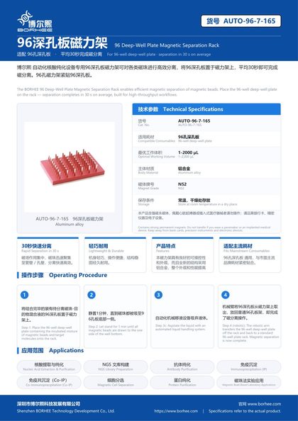 AUTO-96-7-165 96 Deep-Well Plate Magnetic Separation Rack product flyer
